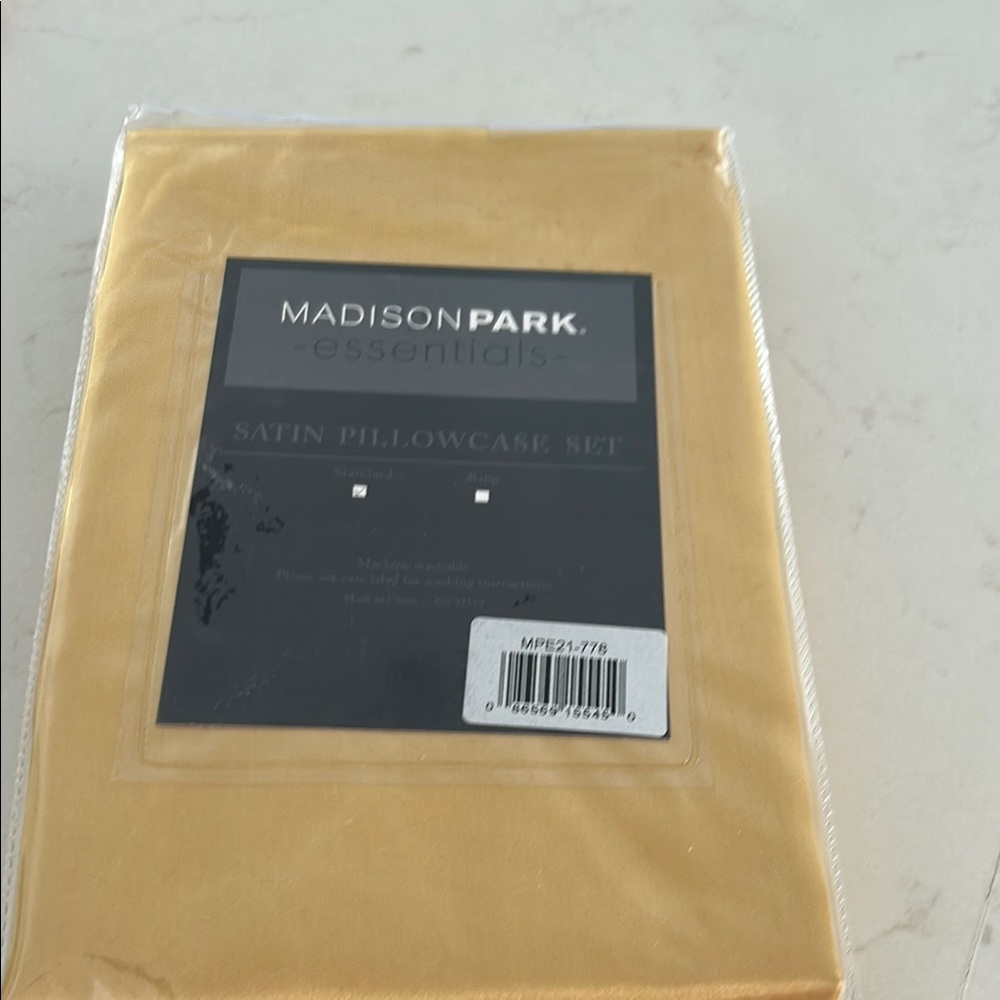 Madison Park Essentials Satin Pillowcase Set in Gold
